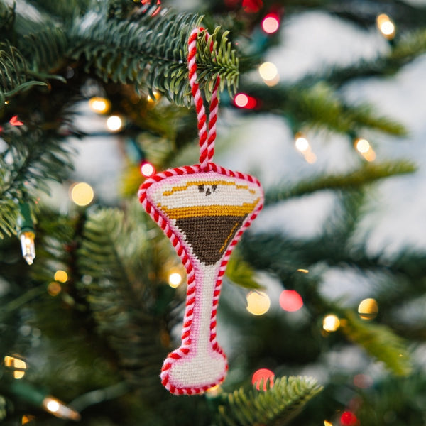 Needlepoint Icon Ornament - Espresso Martini - Liza Pruitt
