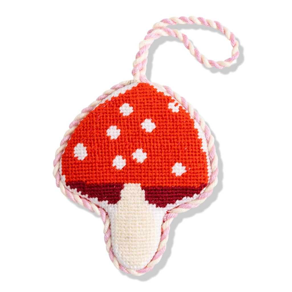 Needlepoint Icon Ornament - Mushroom - Liza Pruitt