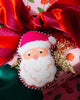 Needlepoint Icon Ornament - Pink Santa - Liza Pruitt