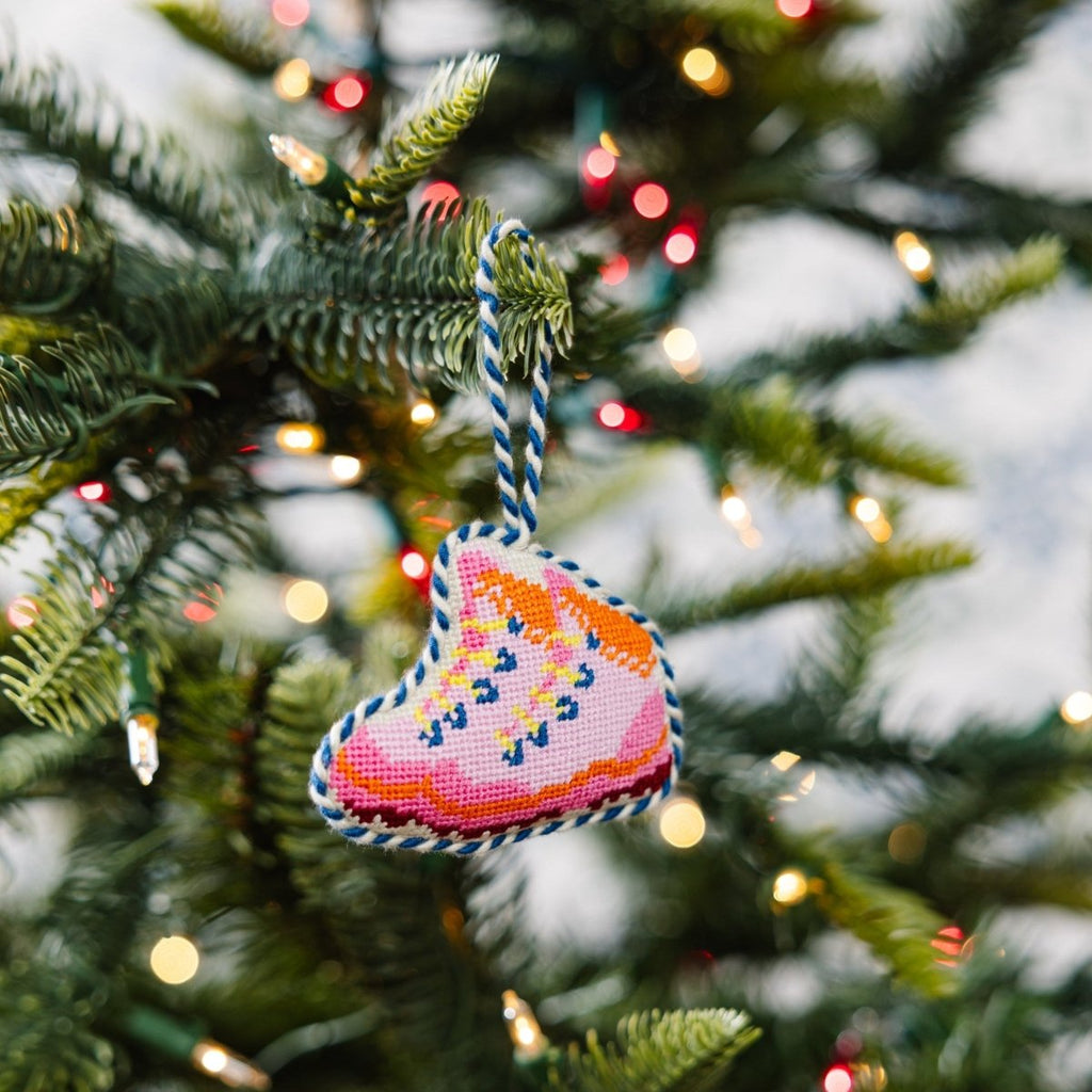 Needlepoint Icon Ornament - Snow Boots - Liza Pruitt