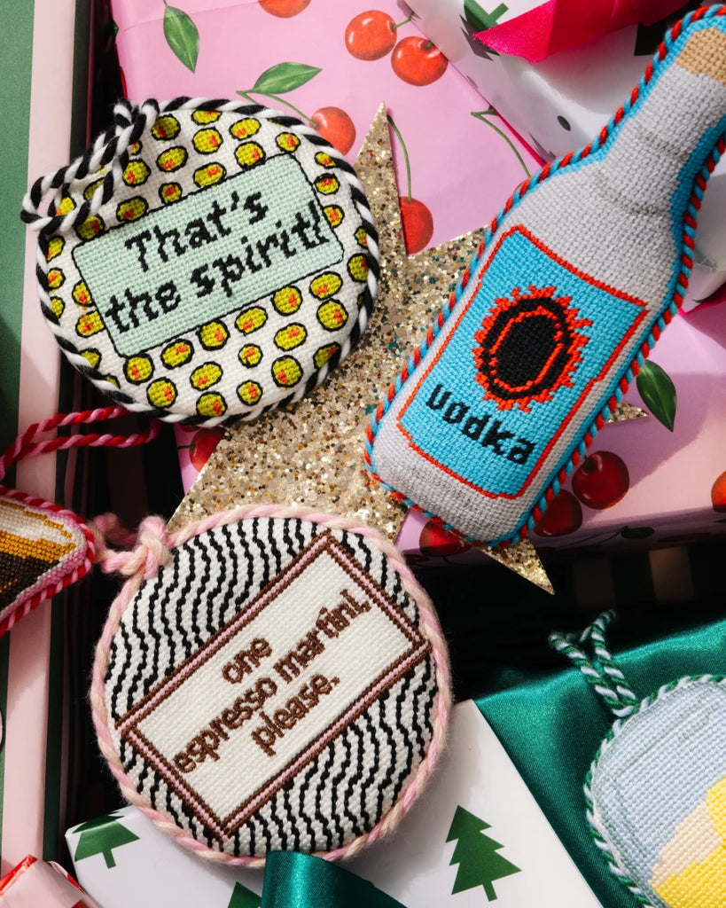 Needlepoint Ornament - Espresso Martini - Liza Pruitt