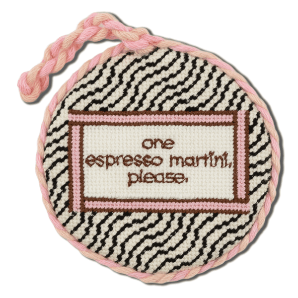 Needlepoint Ornament - Espresso Martini - Liza Pruitt
