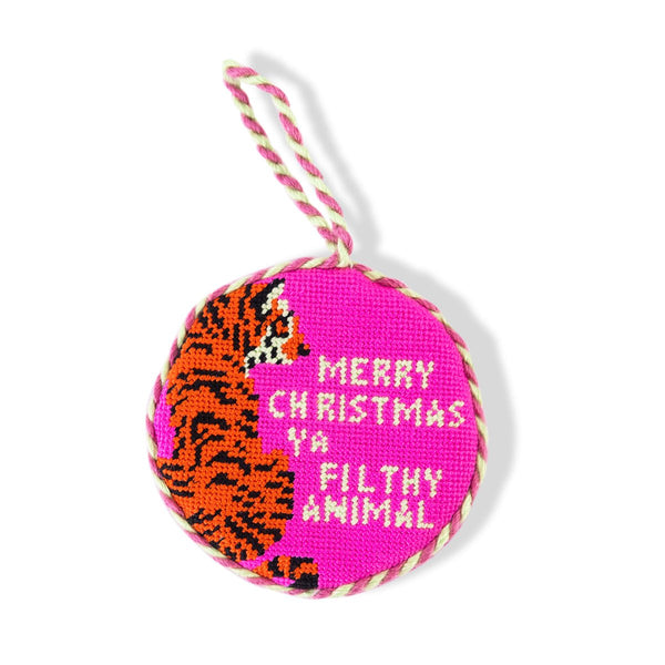 Needlepoint Ornament - Filthy Animal - Liza Pruitt