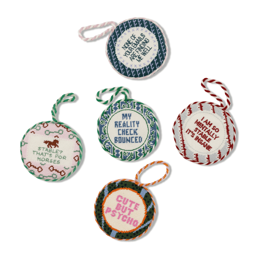 Needlepoint Ornament - Reality Check Bounced - Liza Pruitt