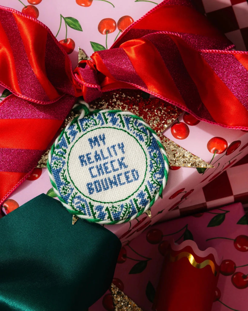 Needlepoint Ornament - Reality Check Bounced - Liza Pruitt