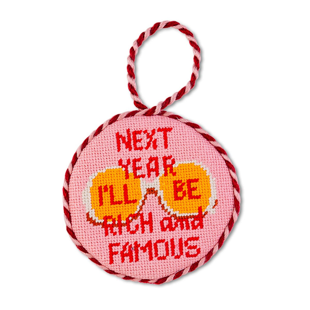 Needlepoint Ornament - Rich And Famous - Liza Pruitt