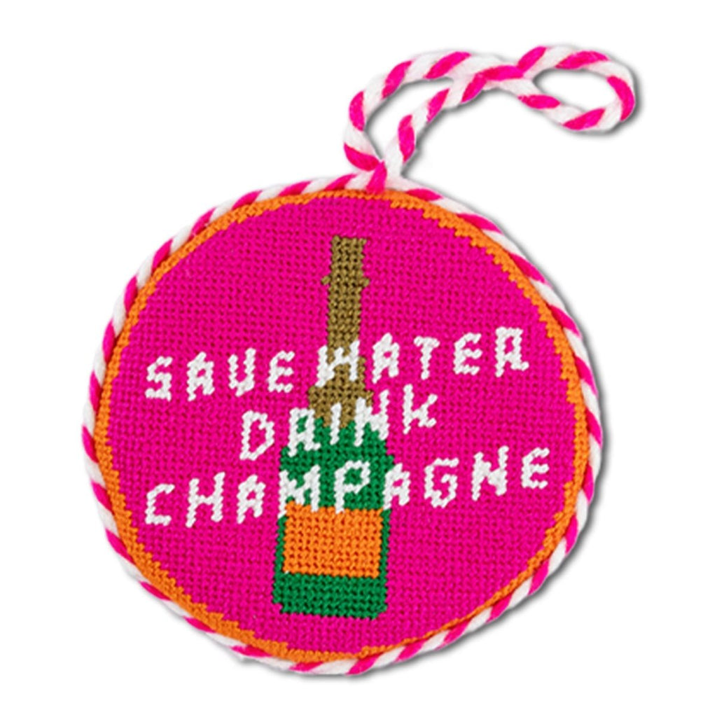 Needlepoint Ornament - Save Water - Liza Pruitt