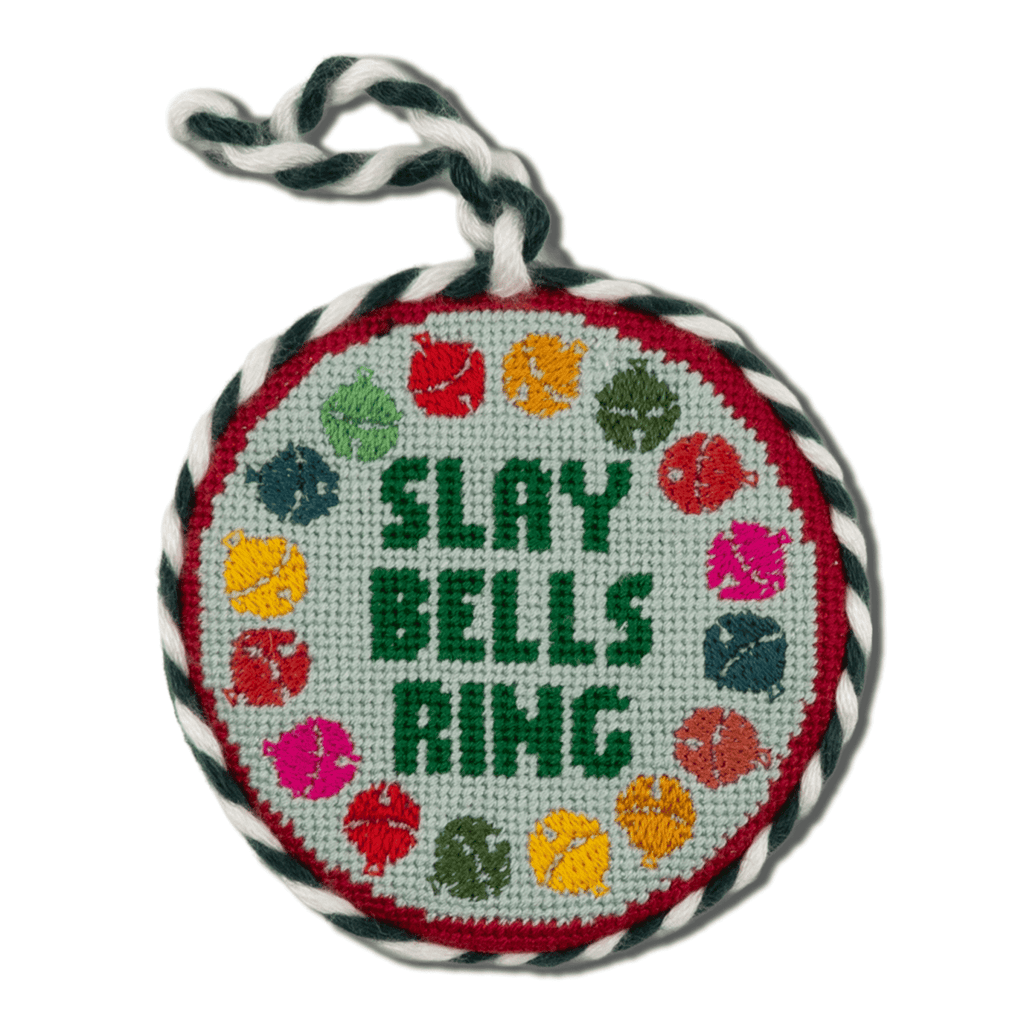 Needlepoint Ornament - Slay Bells Ring - Liza Pruitt