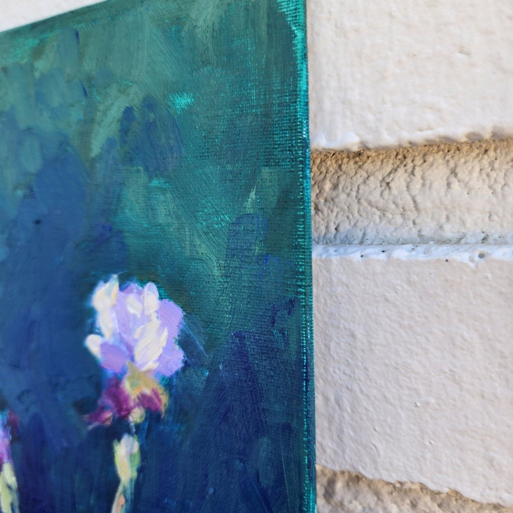 Neighborhood Irises, en plein air | 14" h x 11" w - Liza Pruitt