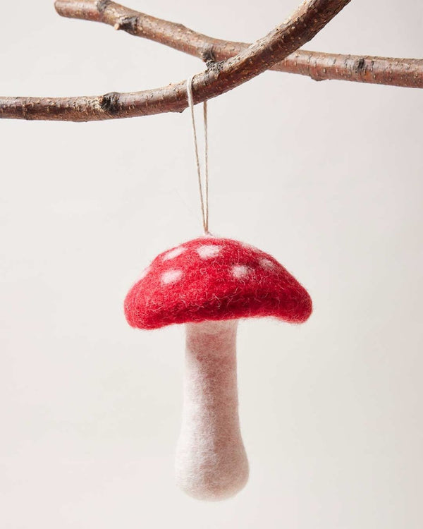 Nordic Felted Mushroom Ornaments - Liza Pruitt