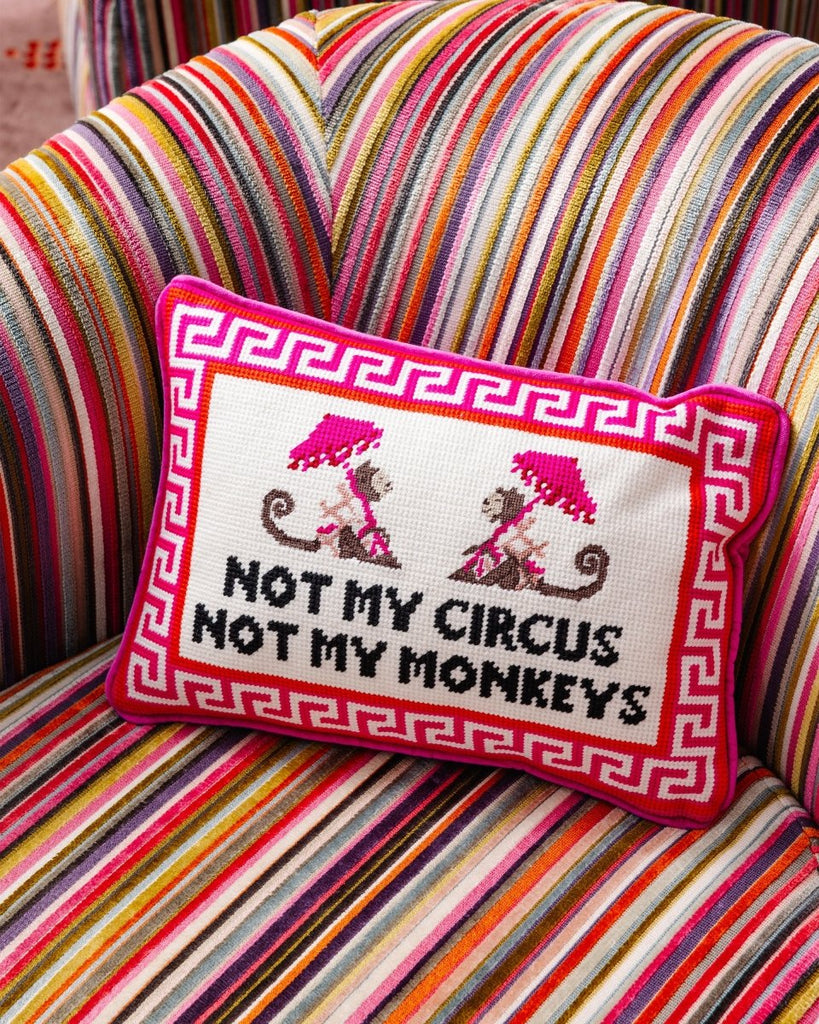 Not My Circus Needlepoint Pillow - Liza Pruitt