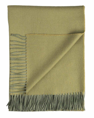 Olive Green 100% Baby Alpaca Throw Blanket - Tea Leaf - Liza Pruitt