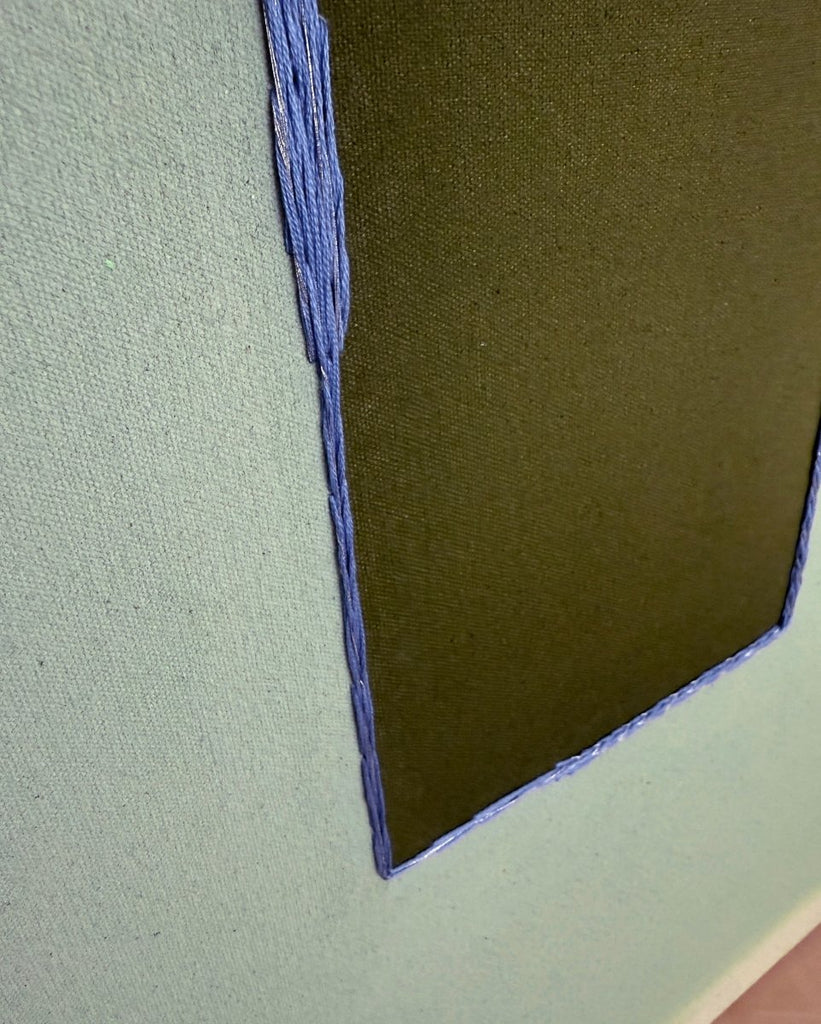 Olive/Mint Sage With Silver-Blue | 30" h x 24" w - Liza Pruitt