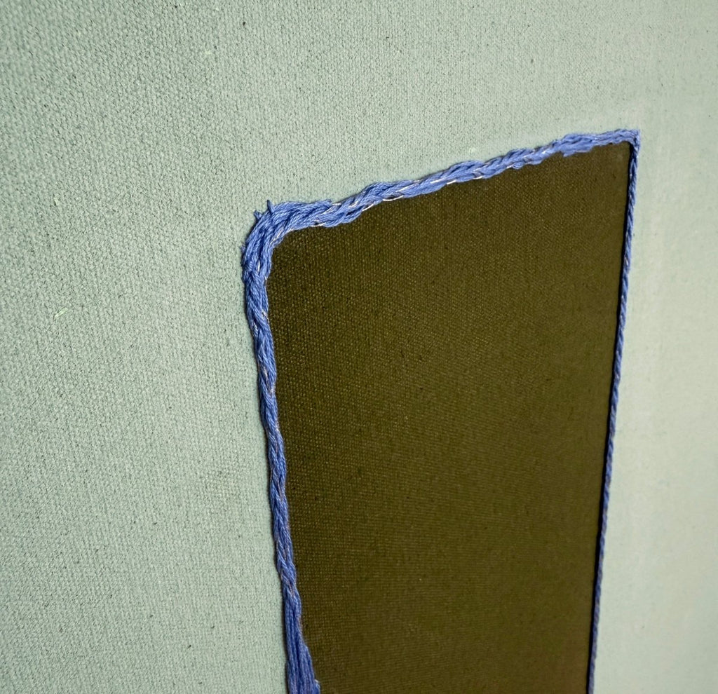 Olive/Mint Sage With Silver-Blue | 30" h x 24" w - Liza Pruitt