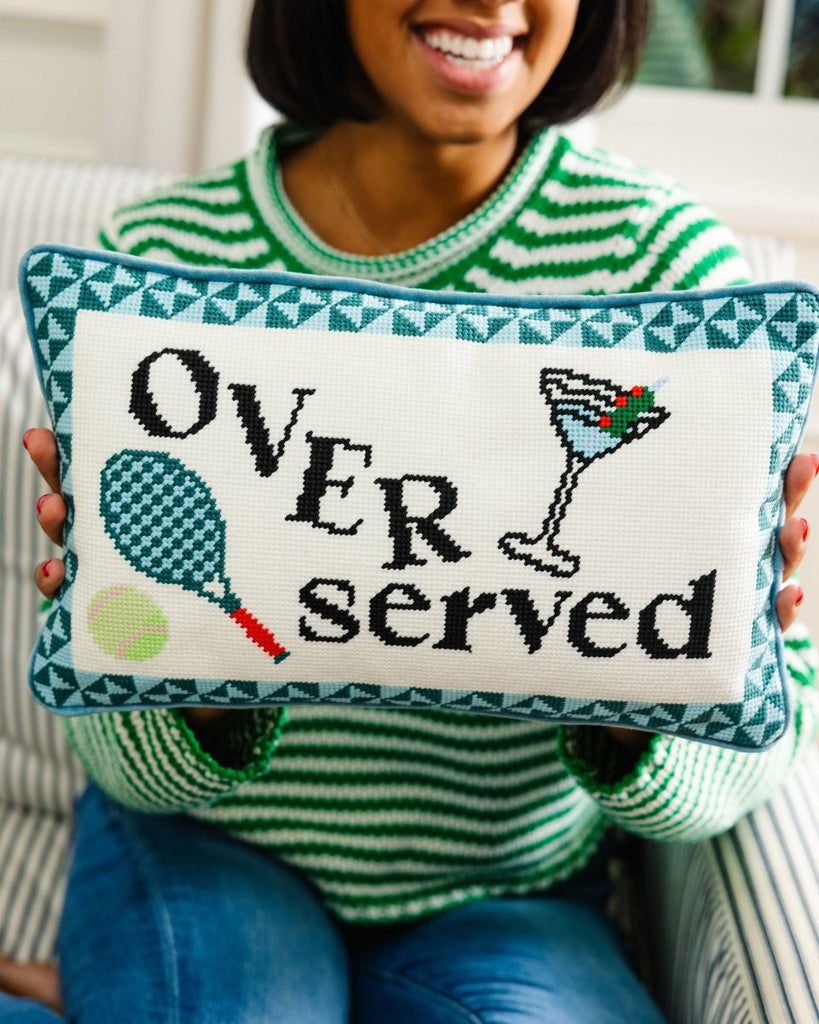 Overserved Needlepoint Pillow - Liza Pruitt