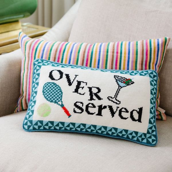 Overserved Needlepoint Pillow - Liza Pruitt