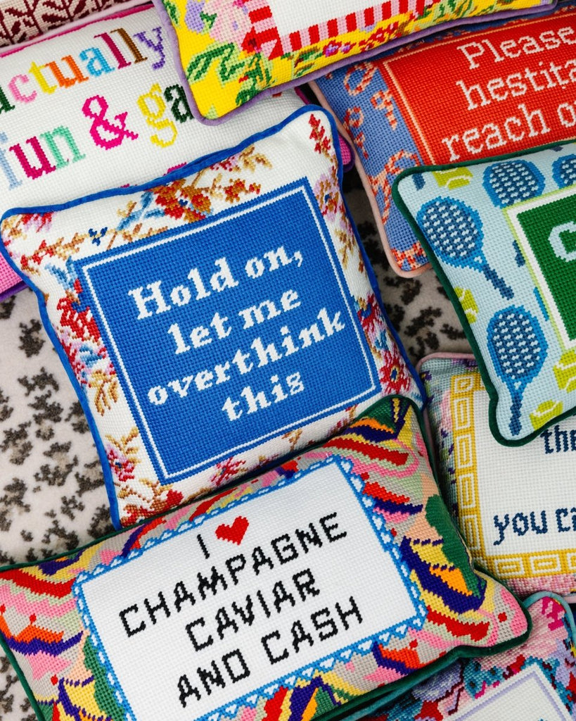 Overthink Needlepoint Pillow - Liza Pruitt
