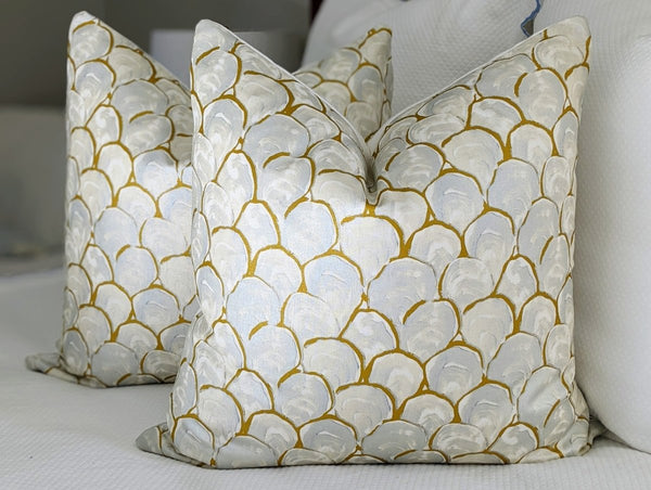 Oyster Scallop in Rex by Palm Orleans Pillow - Liza Pruitt