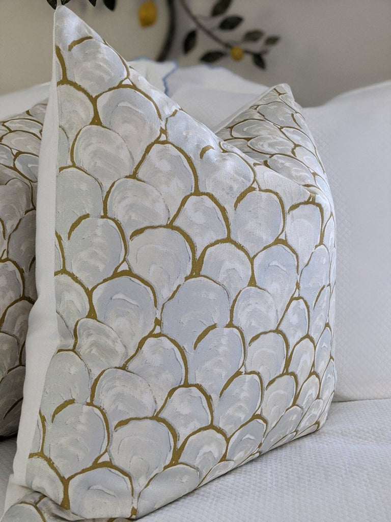 Oyster Scallop in Rex by Palm Orleans Pillow - Liza Pruitt