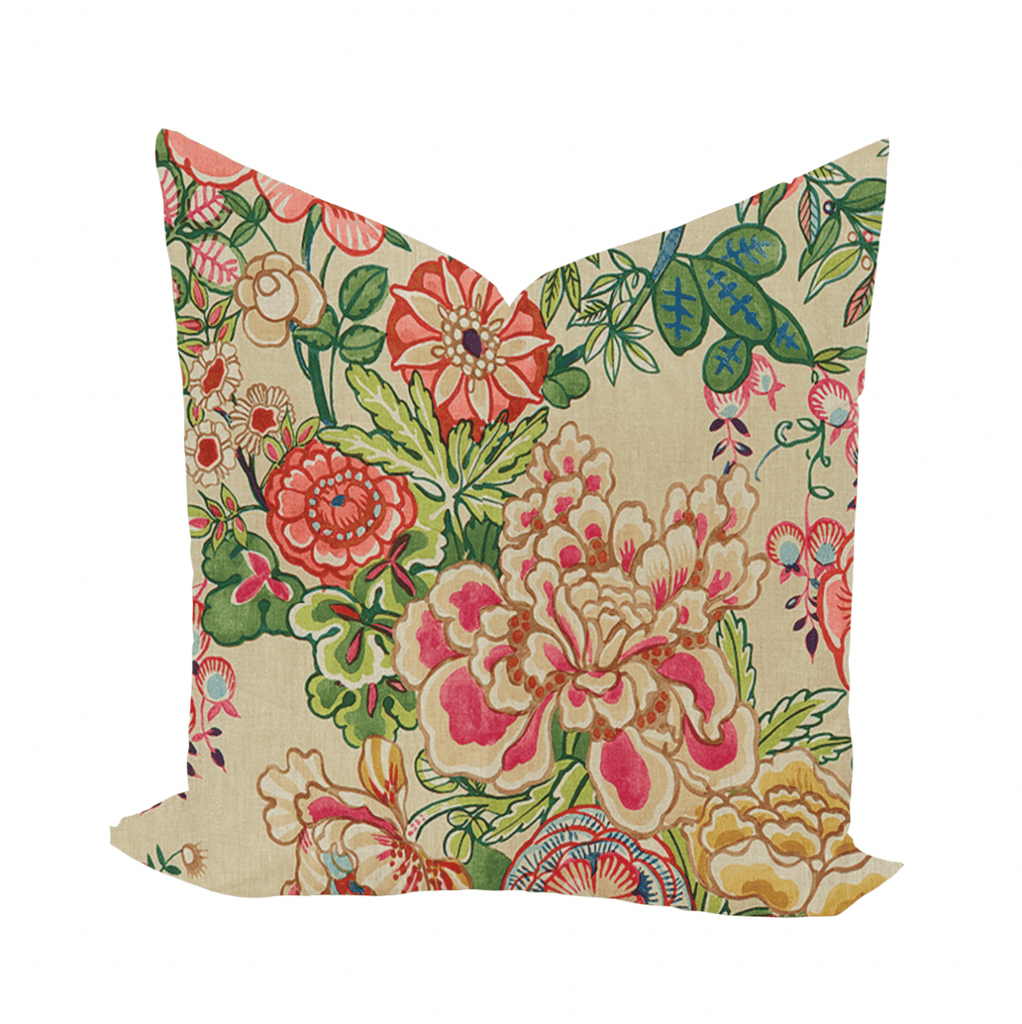 Peony Garden in Beige by Thibaut Pillow Cover - Liza Pruitt
