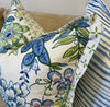 Peony Garden in Blue & Green Pillow Cover by Thibaut - Liza Pruitt