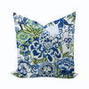 Peony Garden in Blue & Green Pillow Cover by Thibaut - Liza Pruitt
