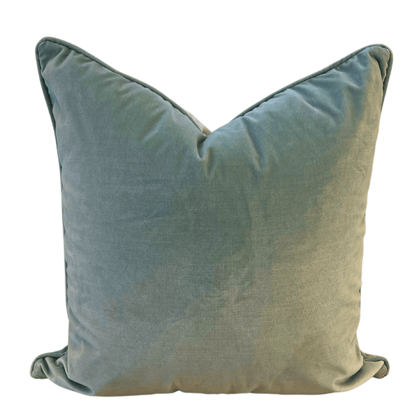 Performance Velvet in Aqua Pillow - Liza Pruitt