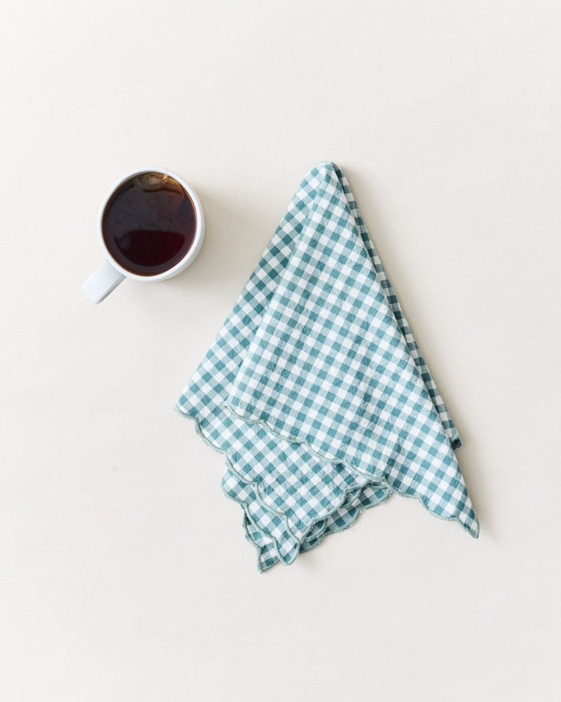 Petite Gingham Scalloped Napkins - Liza Pruitt