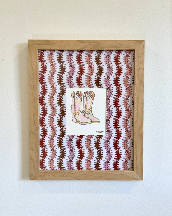 Pink Boots | 11" h x 9" w | Framed - Liza Pruitt
