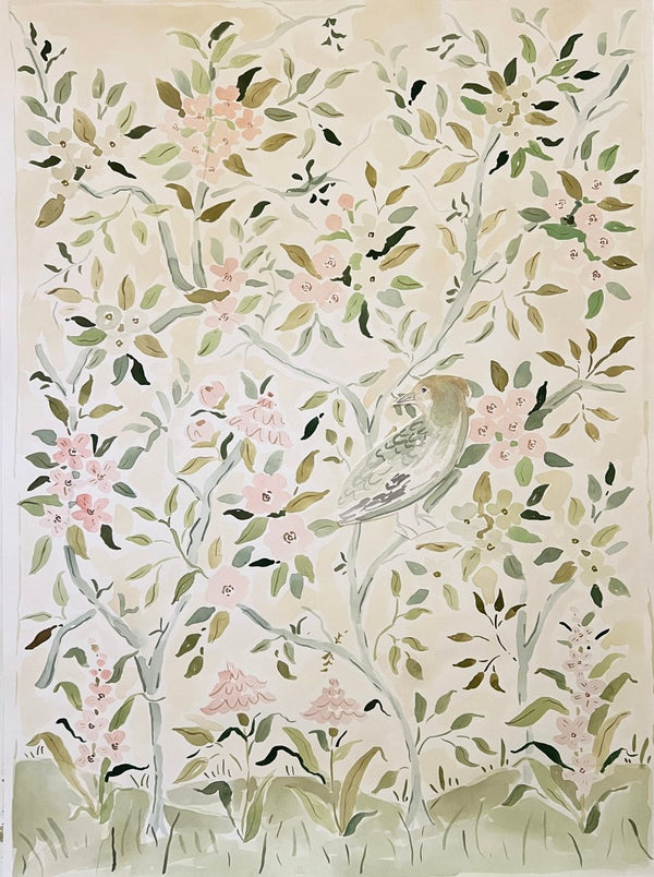 Pink Chinoiserie Trees No. 1, Original 22x30 - Liza Pruitt