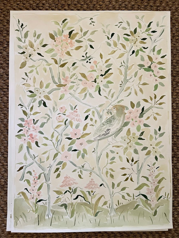 Pink Chinoiserie Trees No. 1, Original 22x30 - Liza Pruitt