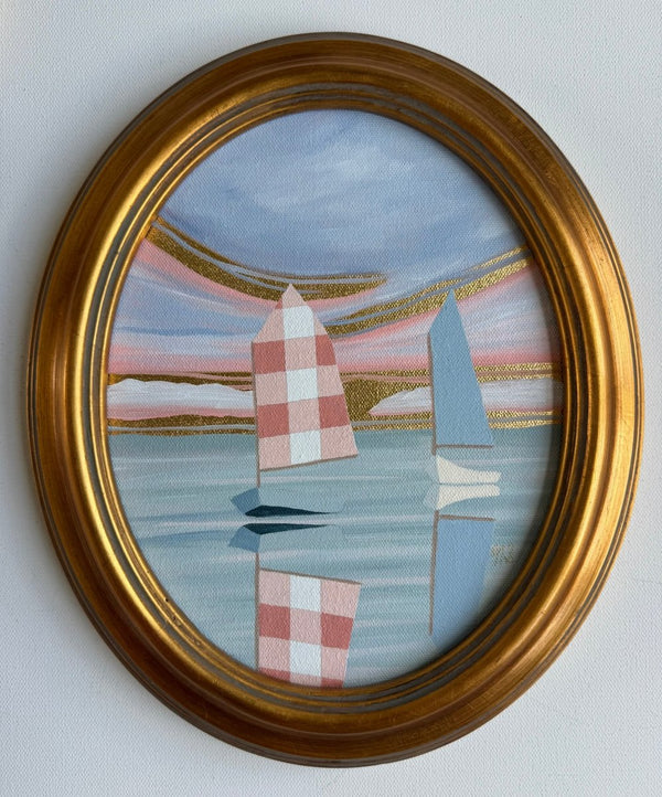 Pink Gingham | 12.25" h x 10.25" w | Framed - Liza Pruitt