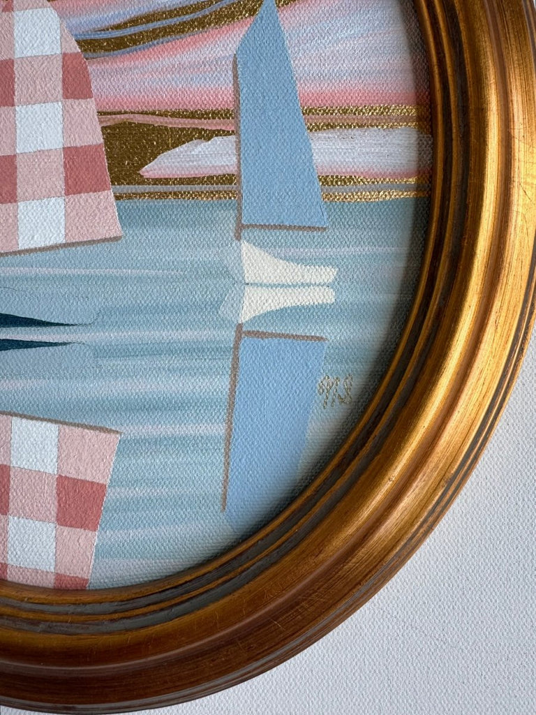 Pink Gingham | 12.25" h x 10.25" w | Framed - Liza Pruitt
