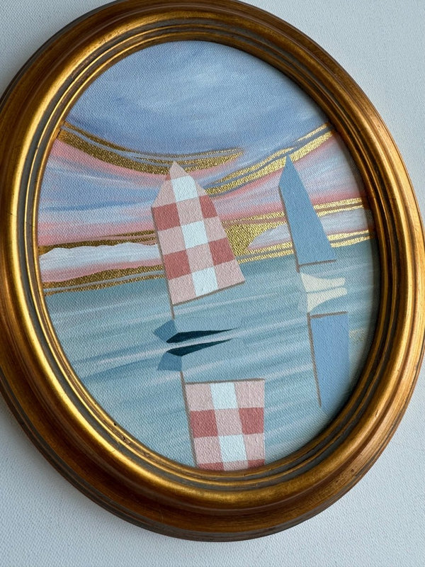 Pink Gingham | 12.25" h x 10.25" w | Framed - Liza Pruitt