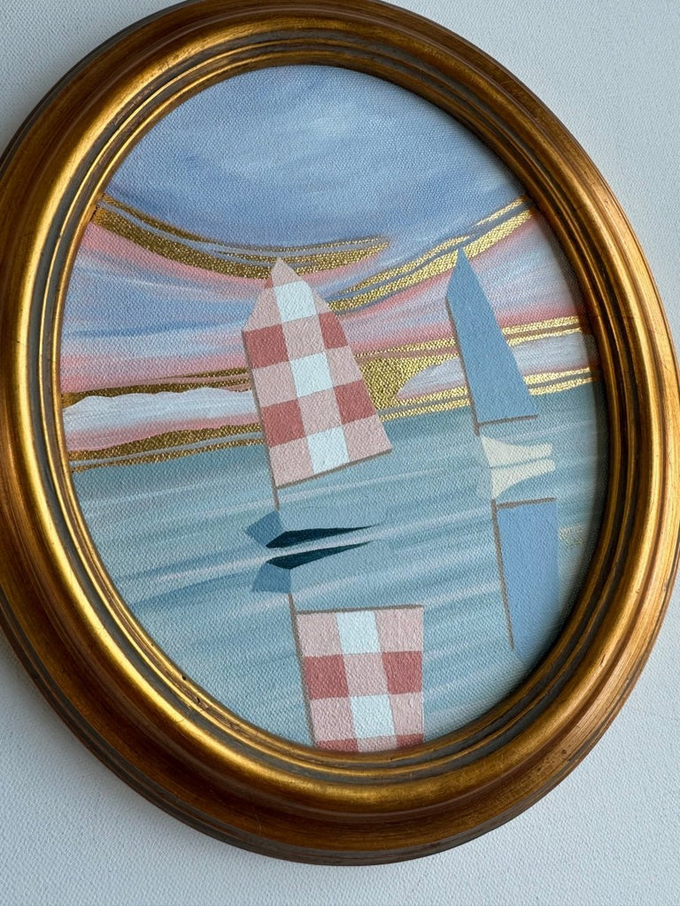 Pink Gingham | 12.25" h x 10.25" w | Framed - Liza Pruitt