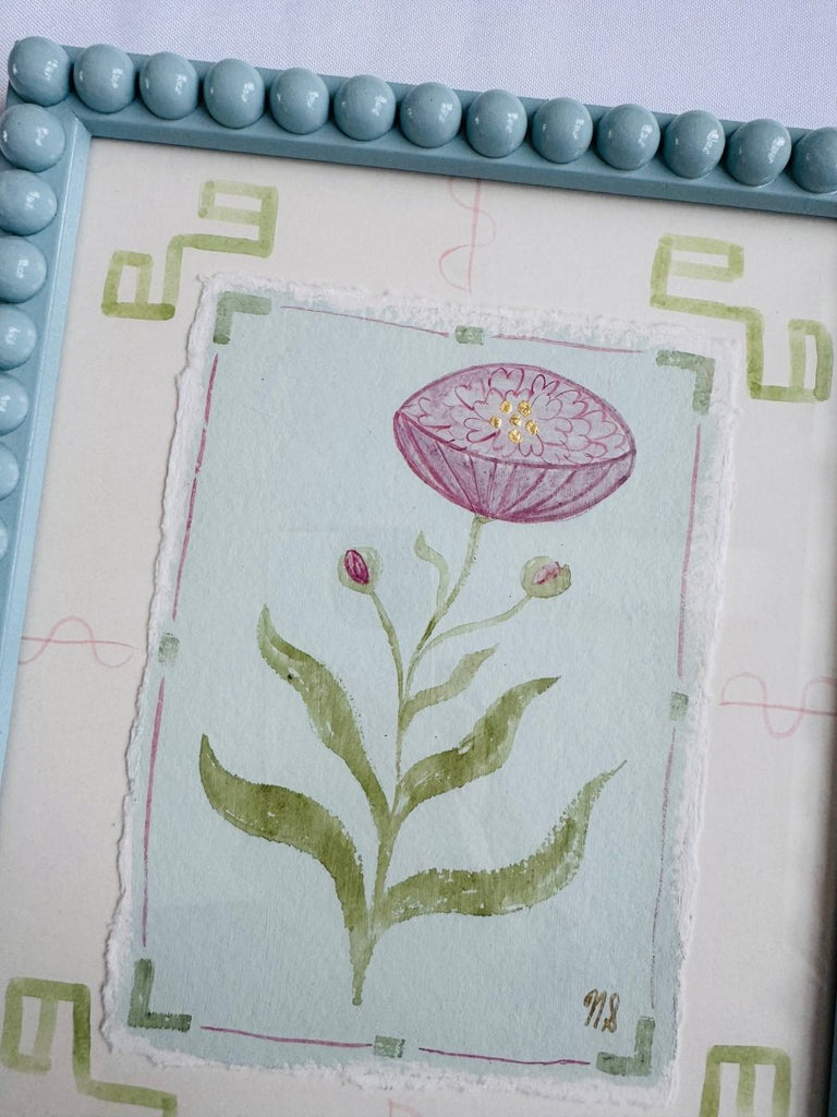 Pink Hearts | 11" h x 9" w | Framed - Liza Pruitt