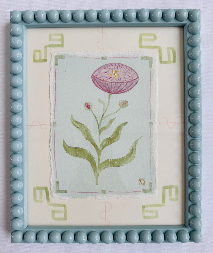 Pink Hearts | 11" h x 9" w | Framed - Liza Pruitt