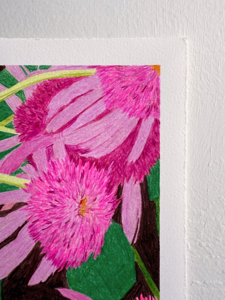 Pink Pom Pom Balm | 7" h x 5” w | Unframed - Liza Pruitt