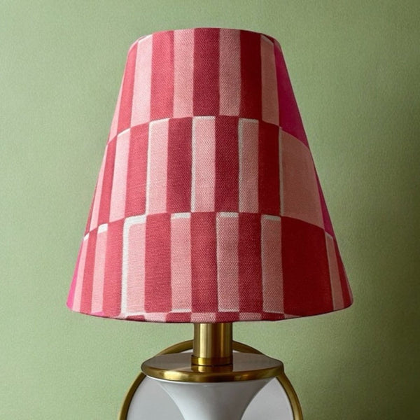 Pink Sconce Shade in Block Print - Liza Pruitt