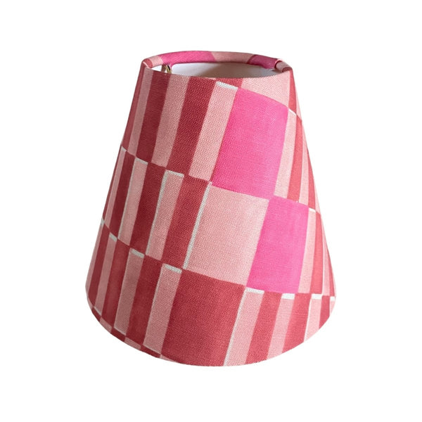 Pink Sconce Shade in Block Print - Liza Pruitt