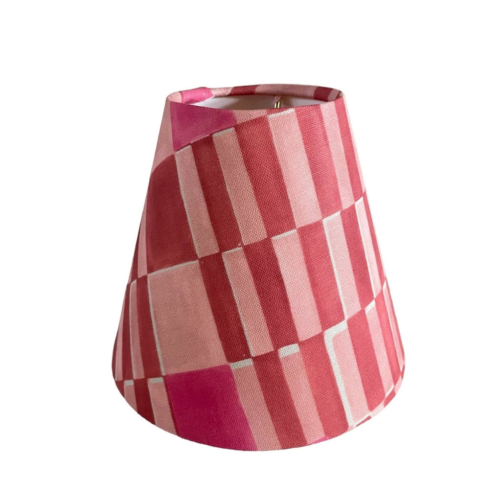 Pink Sconce Shade in Block Print - Liza Pruitt