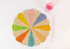 Pinwheel multicolor Placemat, raffia tabletop - Liza Pruitt