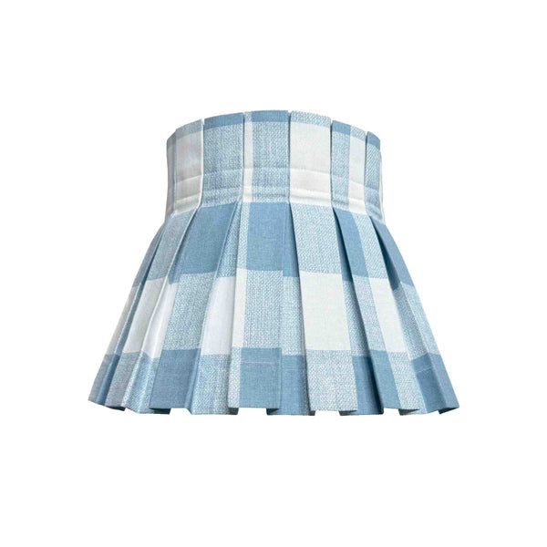 PLAID CLASSIC BOX PLEAT LAMPSHADE | BLUE - Liza Pruitt