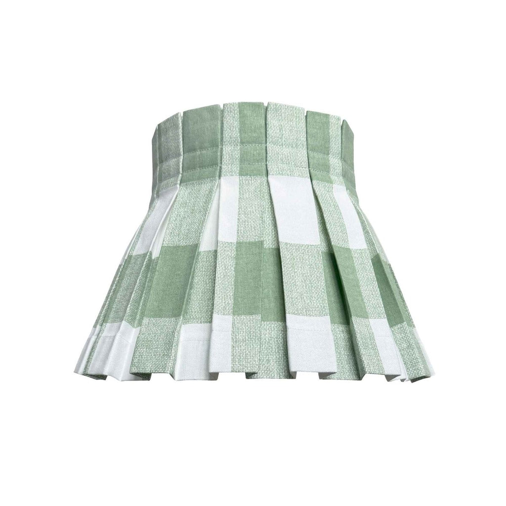 PLAID CLASSIC BOX PLEAT LAMPSHADE | GREEN - Liza Pruitt