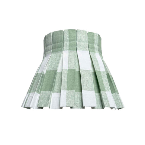 PLAID CLASSIC BOX PLEAT LAMPSHADE | GREEN - Liza Pruitt