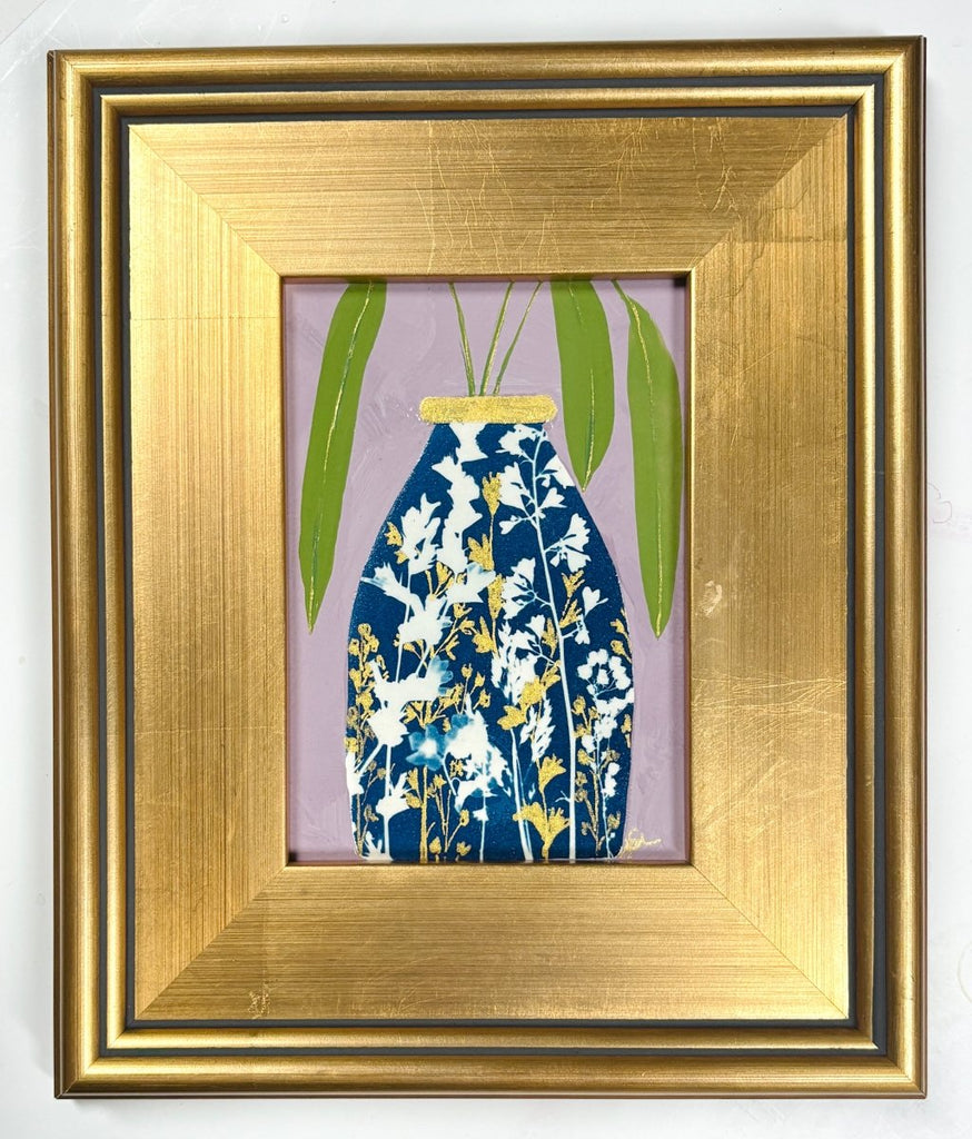 Planter on Lavender | 12" h x 10" w | Framed - Liza Pruitt