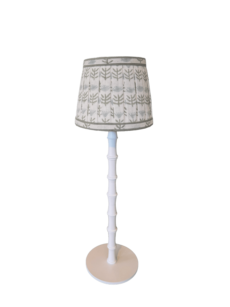Pleated Block Print Lampshade Cover for Cordless Lamps - Claire Serene - Liza Pruitt