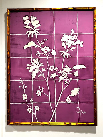 Plum on Grid | 40" h x 30" w - Liza Pruitt