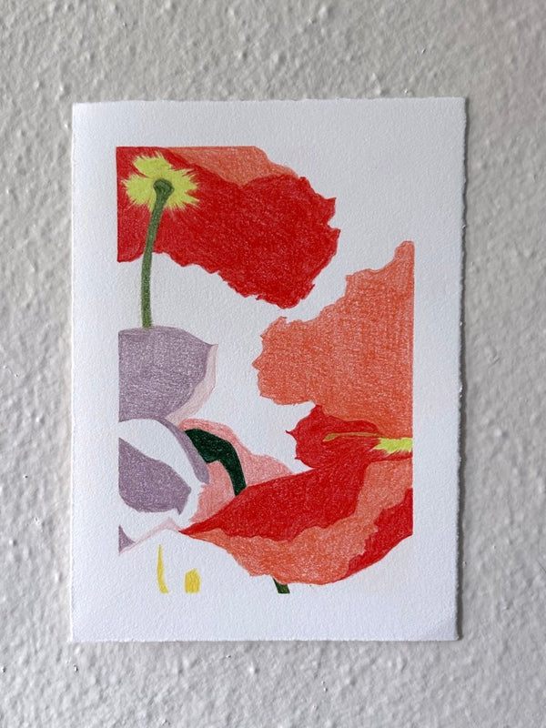 Poppy Interlude | 7" h x 5” w | Unframed - Liza Pruitt