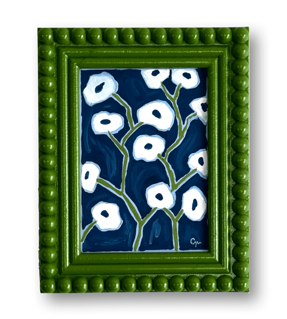 Posies Blue No. 1 | 9" x 7.5" | Framed - Liza Pruitt